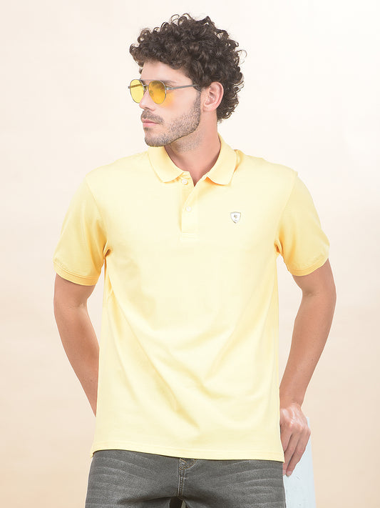 T-Shirt for Men | Breathable & Soft with Color Fastness Regular Fit Polo Neck Poly Cotton Fabric Solid Pattern