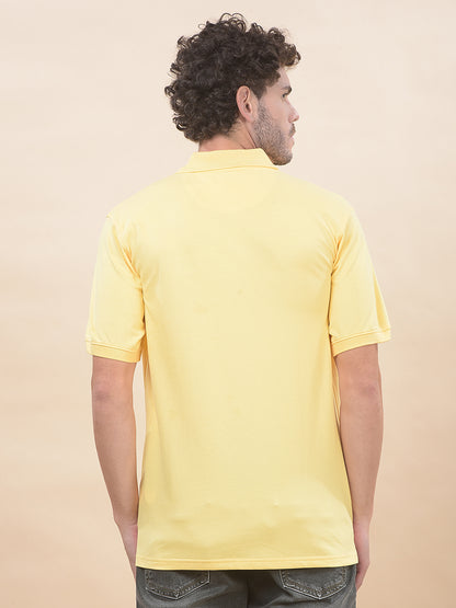 T-Shirt for Men | Breathable & Soft with Color Fastness Regular Fit Polo Neck Poly Cotton Fabric Solid Pattern