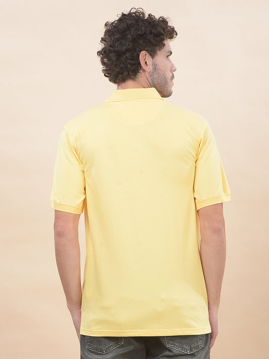 T-Shirt for Men | Breathable & Soft with Color Fastness Regular Fit Polo Neck Poly Cotton Fabric Solid Pattern