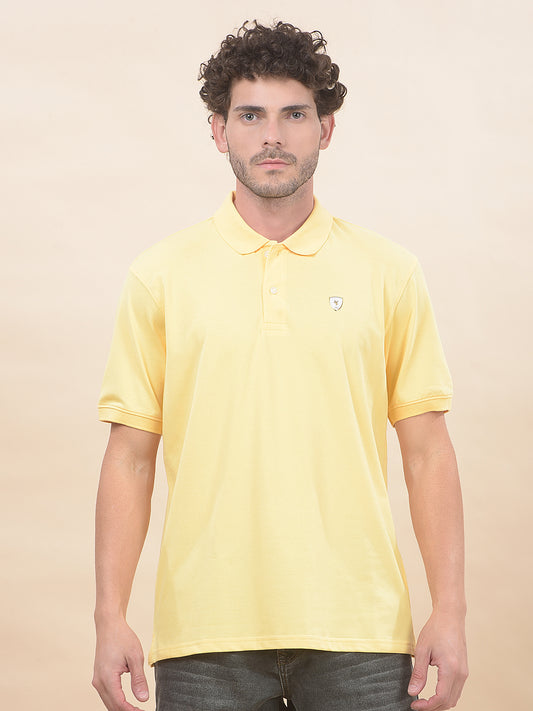 T-Shirt for Men | Breathable & Soft with Color Fastness Regular Fit Polo Neck Poly Cotton Fabric Solid Pattern