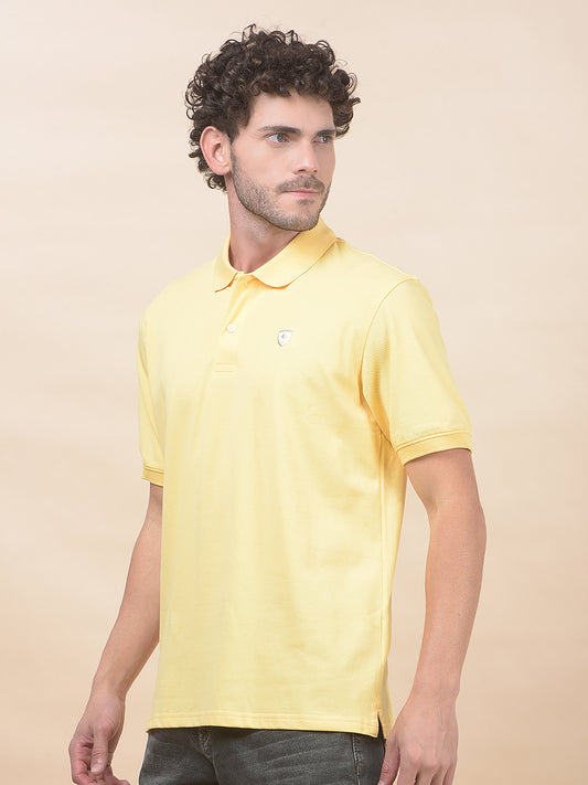 T-Shirt for Men | Breathable & Soft with Color Fastness Regular Fit Polo Neck Poly Cotton Fabric Solid Pattern