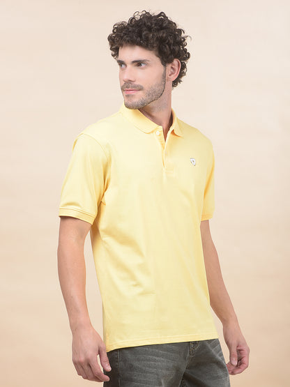 T-Shirt for Men | Breathable & Soft with Color Fastness Regular Fit Polo Neck Poly Cotton Fabric Solid Pattern
