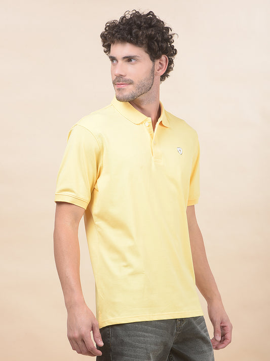 T-Shirt for Men | Breathable & Soft with Color Fastness Regular Fit Polo Neck Poly Cotton Fabric Solid Pattern