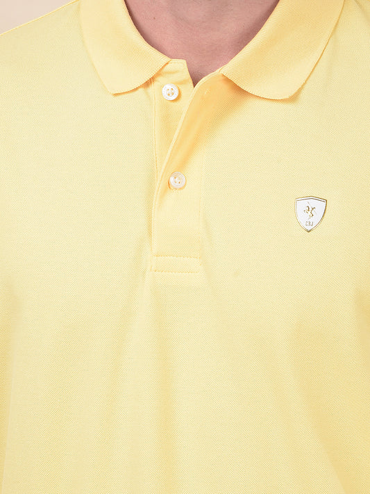 T-Shirt for Men | Breathable & Soft with Color Fastness Regular Fit Polo Neck Poly Cotton Fabric Solid Pattern