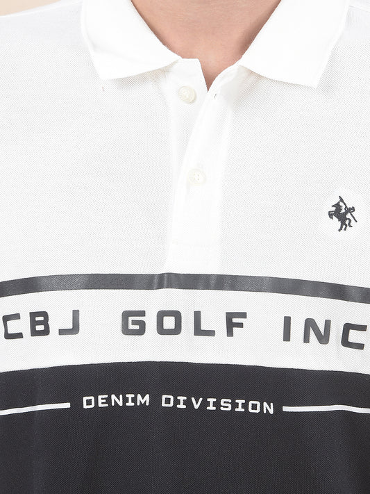 T-Shirt for Men | Breathable & Soft with Color Fastness Regular Fit Polo Neck Poly Cotton Fabric Colourblocked Pattern