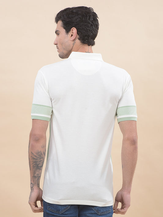 T-Shirt for Men | Breathable & Soft with Color Fastness Regular Fit Polo Neck Poly Cotton Fabric Striped Pattern