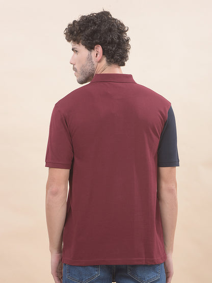 T-Shirt for Men | Breathable & Soft with Color Fastness Regular Fit Polo Neck Poly Cotton Fabric Striped Pattern