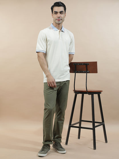 T-Shirt for Men | Breathable & Soft with Color Fastness Regular Fit Polo Neck Poly Cotton Fabric Solid Pattern