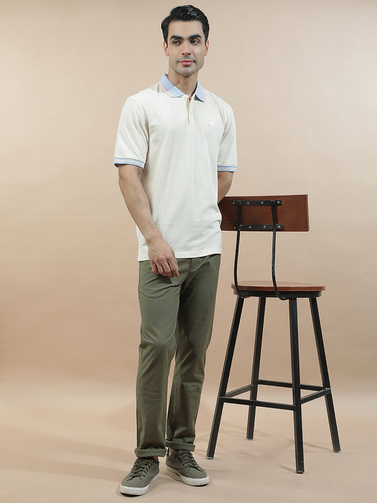 T-Shirt for Men | Breathable & Soft with Color Fastness Regular Fit Polo Neck Poly Cotton Fabric Solid Pattern