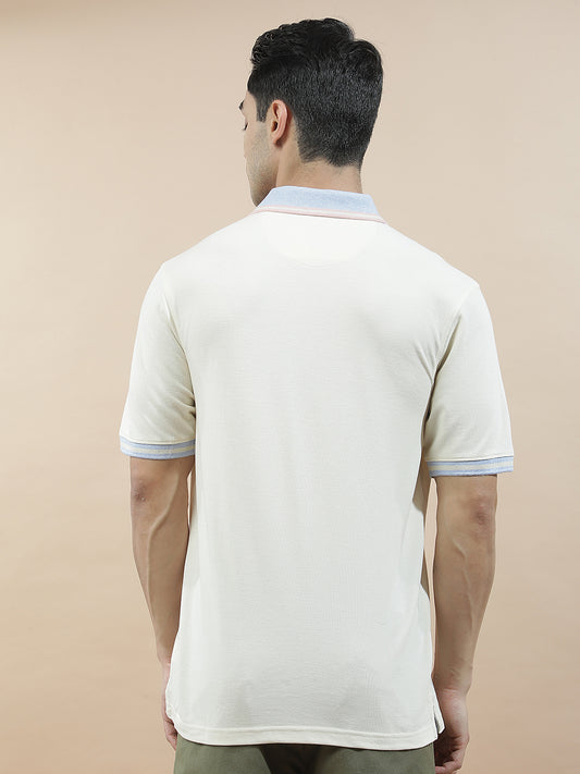 T-Shirt for Men | Breathable & Soft with Color Fastness Regular Fit Polo Neck Poly Cotton Fabric Solid Pattern