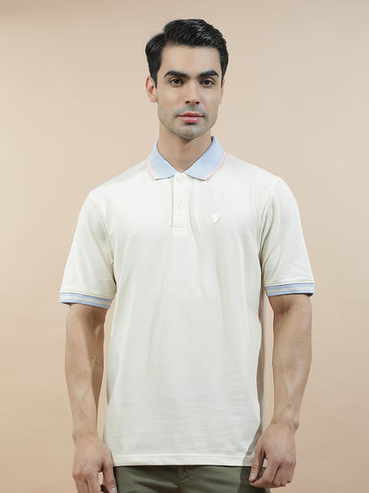T-Shirt for Men | Breathable & Soft with Color Fastness Regular Fit Polo Neck Poly Cotton Fabric Solid Pattern