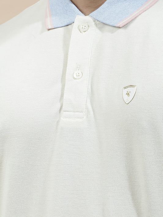 T-Shirt for Men | Breathable & Soft with Color Fastness Regular Fit Polo Neck Poly Cotton Fabric Solid Pattern