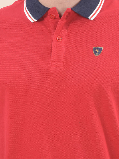 T-Shirt for Men | Breathable & Soft with Color Fastness Regular Fit Polo Neck Poly Cotton Fabric Solid Pattern