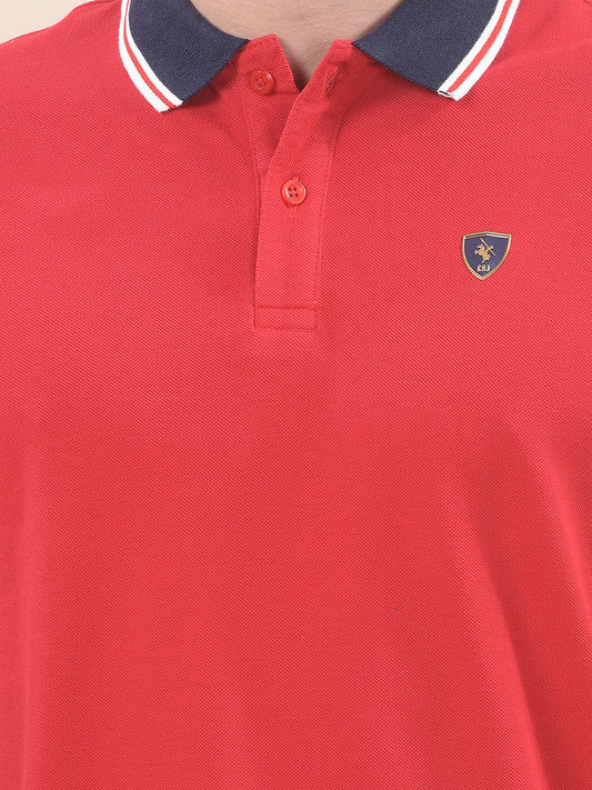 T-Shirt for Men | Breathable & Soft with Color Fastness Regular Fit Polo Neck Poly Cotton Fabric Solid Pattern