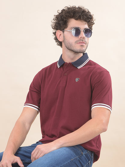 T-Shirt for Men | Breathable & Soft with Color Fastness Regular Fit Polo Neck Poly Cotton Fabric Solid Pattern