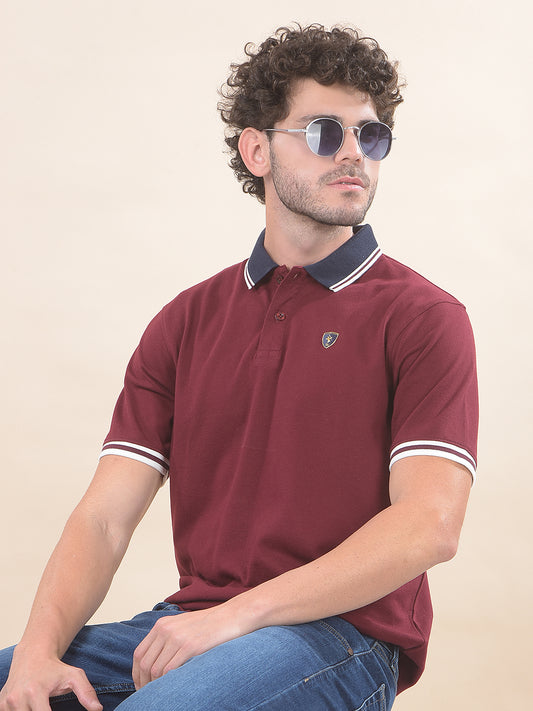 T-Shirt for Men | Breathable & Soft with Color Fastness Regular Fit Polo Neck Poly Cotton Fabric Solid Pattern