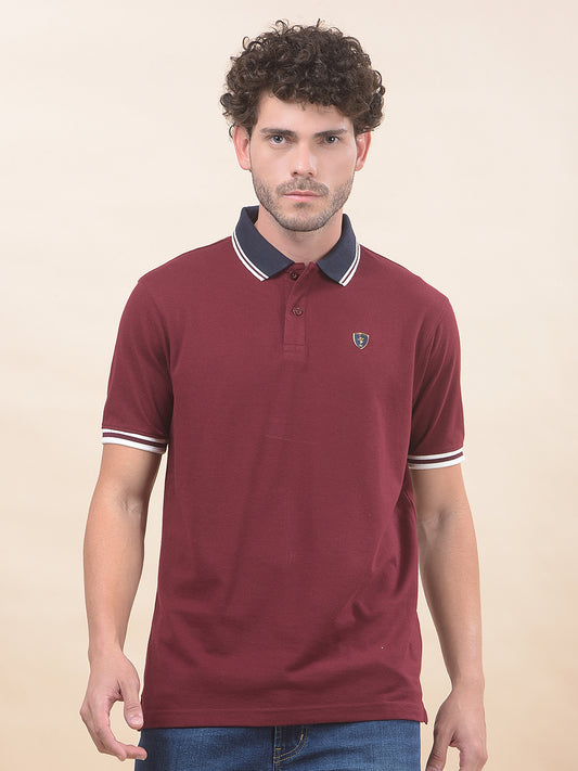 T-Shirt for Men | Breathable & Soft with Color Fastness Regular Fit Polo Neck Poly Cotton Fabric Solid Pattern