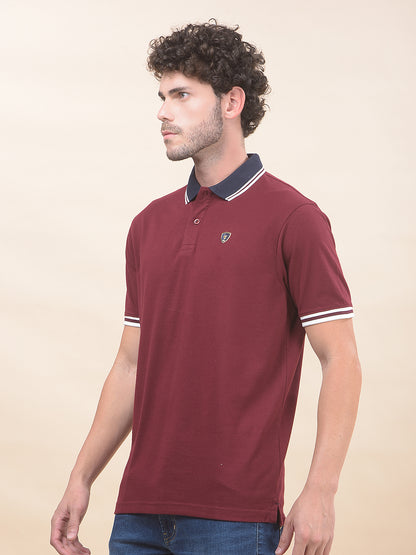T-Shirt for Men | Breathable & Soft with Color Fastness Regular Fit Polo Neck Poly Cotton Fabric Solid Pattern