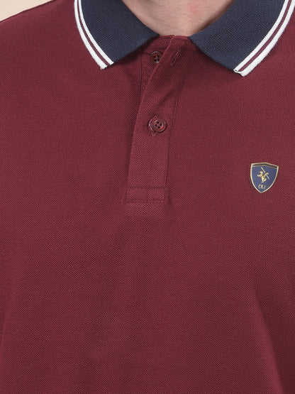 T-Shirt for Men | Breathable & Soft with Color Fastness Regular Fit Polo Neck Poly Cotton Fabric Solid Pattern
