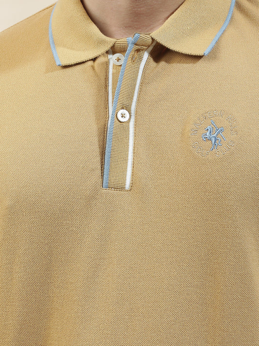 T-Shirt for Men | Breathable & Soft with Color Fastness Regular Fit Polo Neck Poly Cotton Fabric Solid Pattern