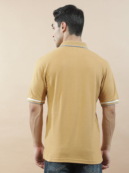 T-Shirt for Men | Breathable & Soft with Color Fastness Regular Fit Polo Neck Poly Cotton Fabric Solid Pattern