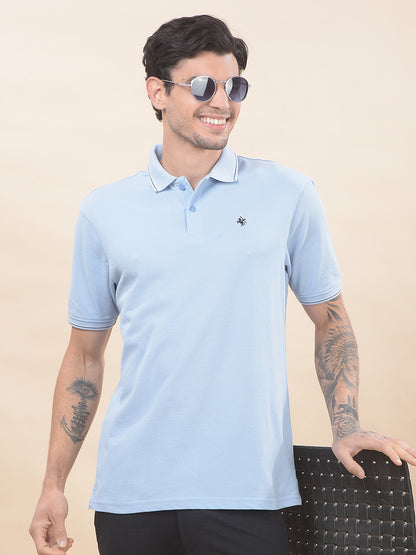 T-Shirt for Men | Breathable & Soft with Color Fastness Regular Fit Polo Neck Poly Cotton Fabric Solid Pattern
