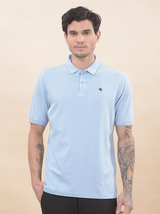 T-Shirt for Men | Breathable & Soft with Color Fastness Regular Fit Polo Neck Poly Cotton Fabric Solid Pattern