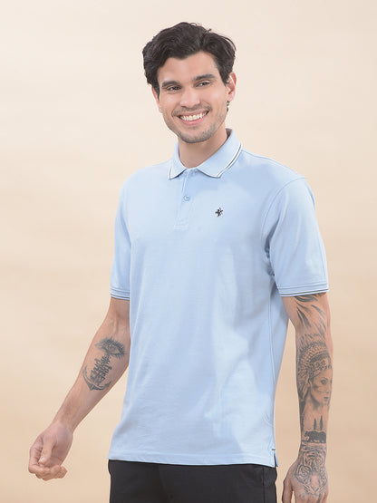 T-Shirt for Men | Breathable & Soft with Color Fastness Regular Fit Polo Neck Poly Cotton Fabric Solid Pattern