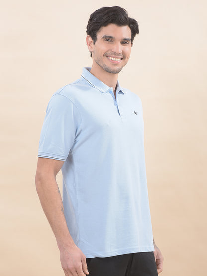 T-Shirt for Men | Breathable & Soft with Color Fastness Regular Fit Polo Neck Poly Cotton Fabric Solid Pattern