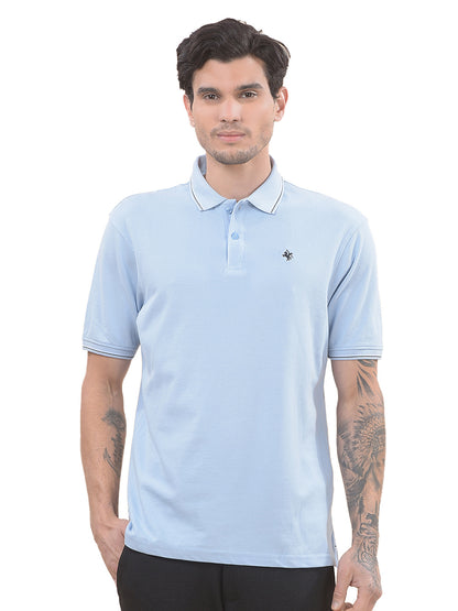 T-Shirt for Men | Breathable & Soft with Color Fastness Regular Fit Polo Neck Poly Cotton Fabric Solid Pattern