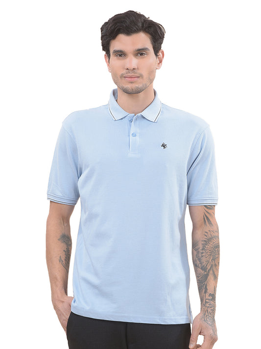 T-Shirt for Men | Breathable & Soft with Color Fastness Regular Fit Polo Neck Poly Cotton Fabric Solid Pattern