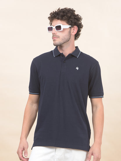 T-Shirt for Men | Breathable & Soft with Color Fastness Regular Fit Polo Neck Poly Cotton Fabric Solid Pattern