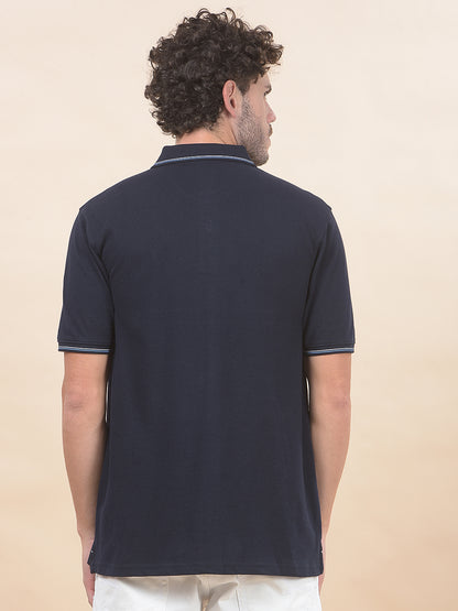 T-Shirt for Men | Breathable & Soft with Color Fastness Regular Fit Polo Neck Poly Cotton Fabric Solid Pattern