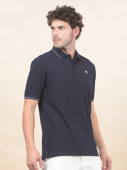 T-Shirt for Men | Breathable & Soft with Color Fastness Regular Fit Polo Neck Poly Cotton Fabric Solid Pattern