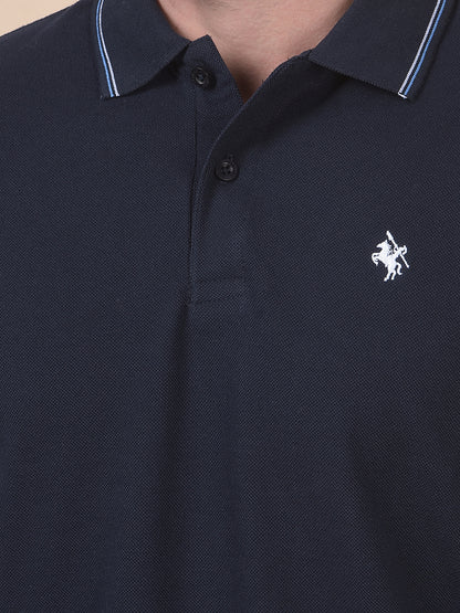 T-Shirt for Men | Breathable & Soft with Color Fastness Regular Fit Polo Neck Poly Cotton Fabric Solid Pattern