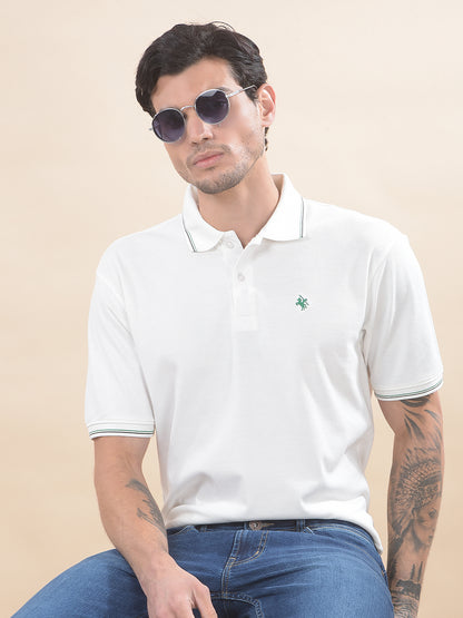 T-Shirt for Men | Breathable & Soft with Color Fastness Regular Fit Polo Neck Poly Cotton Fabric Solid Pattern