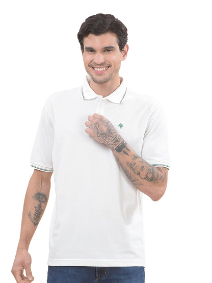 T-Shirt for Men | Breathable & Soft with Color Fastness Regular Fit Polo Neck Poly Cotton Fabric Solid Pattern