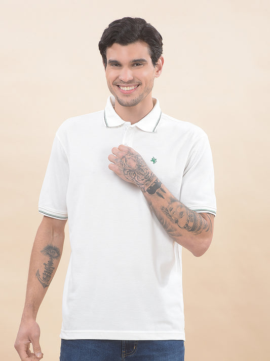 T-Shirt for Men | Breathable & Soft with Color Fastness Regular Fit Polo Neck Poly Cotton Fabric Solid Pattern