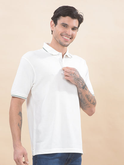 T-Shirt for Men | Breathable & Soft with Color Fastness Regular Fit Polo Neck Poly Cotton Fabric Solid Pattern