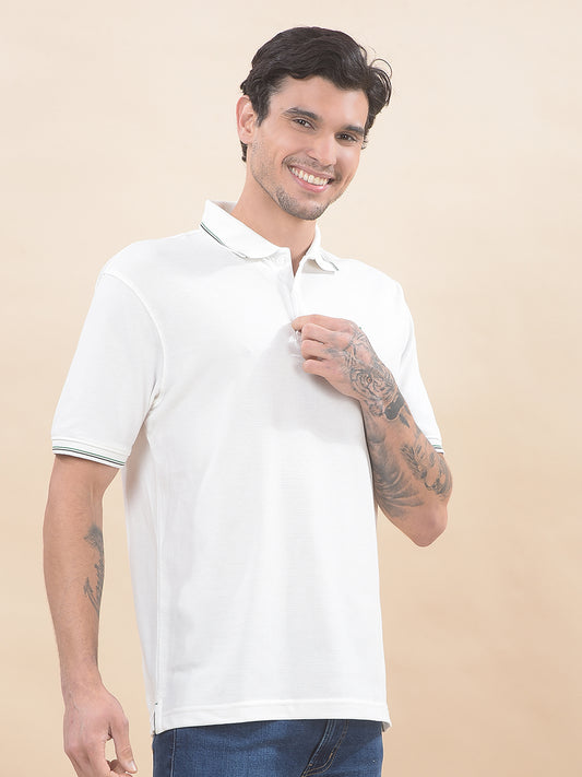 T-Shirt for Men | Breathable & Soft with Color Fastness Regular Fit Polo Neck Poly Cotton Fabric Solid Pattern