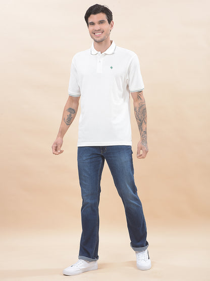 T-Shirt for Men | Breathable & Soft with Color Fastness Regular Fit Polo Neck Poly Cotton Fabric Solid Pattern