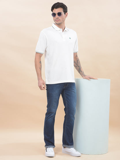 T-Shirt for Men | Breathable & Soft with Color Fastness Regular Fit Polo Neck Poly Cotton Fabric Solid Pattern