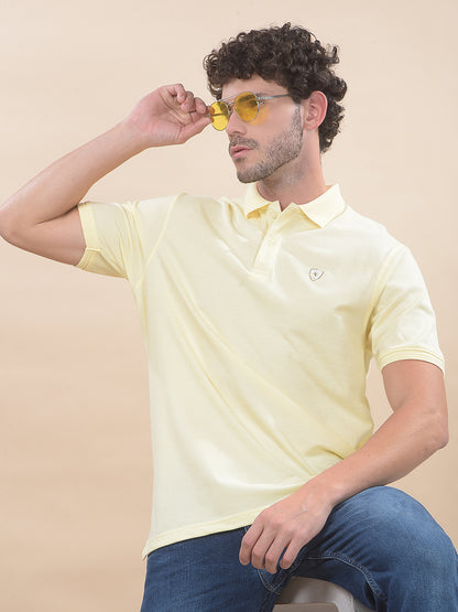 T-Shirt for Men | Breathable & Soft with Color Fastness Regular Fit Polo Neck Poly Cotton Fabric Solid Pattern