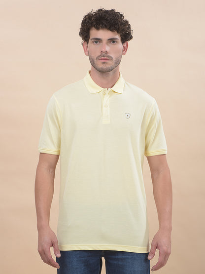 T-Shirt for Men | Breathable & Soft with Color Fastness Regular Fit Polo Neck Poly Cotton Fabric Solid Pattern