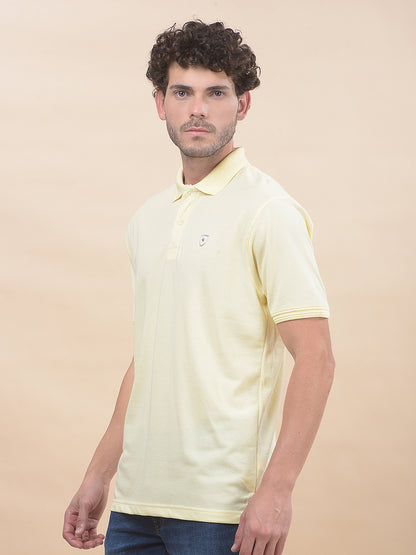 T-Shirt for Men | Breathable & Soft with Color Fastness Regular Fit Polo Neck Poly Cotton Fabric Solid Pattern