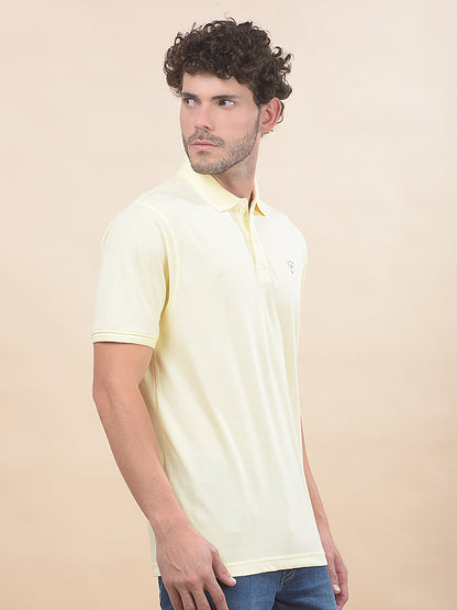 T-Shirt for Men | Breathable & Soft with Color Fastness Regular Fit Polo Neck Poly Cotton Fabric Solid Pattern