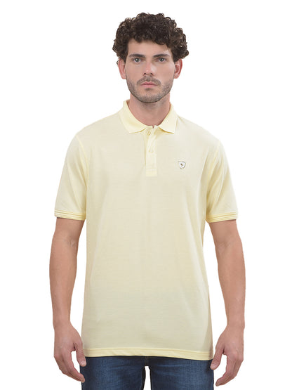 T-Shirt for Men | Breathable & Soft with Color Fastness Regular Fit Polo Neck Poly Cotton Fabric Solid Pattern