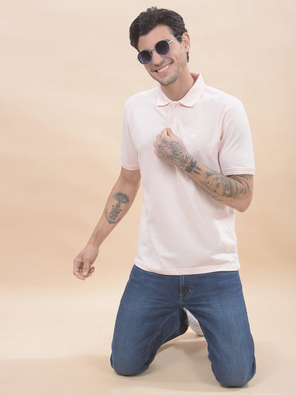 T-Shirt for Men | Breathable & Soft with Color Fastness Regular Fit Polo Neck Poly Cotton Fabric Solid Pattern