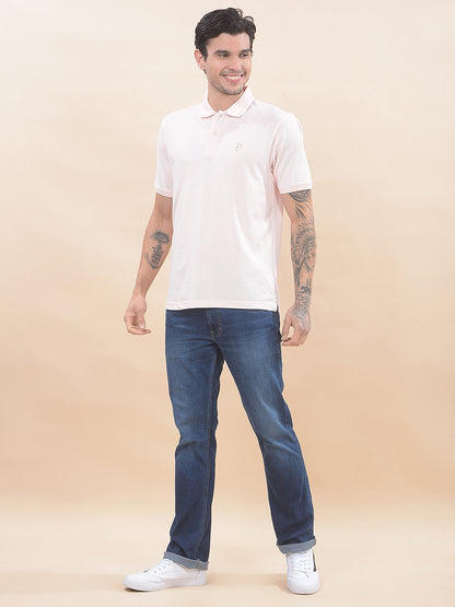 T-Shirt for Men | Breathable & Soft with Color Fastness Regular Fit Polo Neck Poly Cotton Fabric Solid Pattern