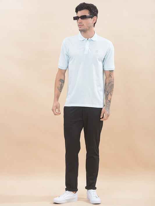T-Shirt for Men | Breathable & Soft with Color Fastness Regular Fit Polo Neck Poly Cotton Fabric Solid Pattern
